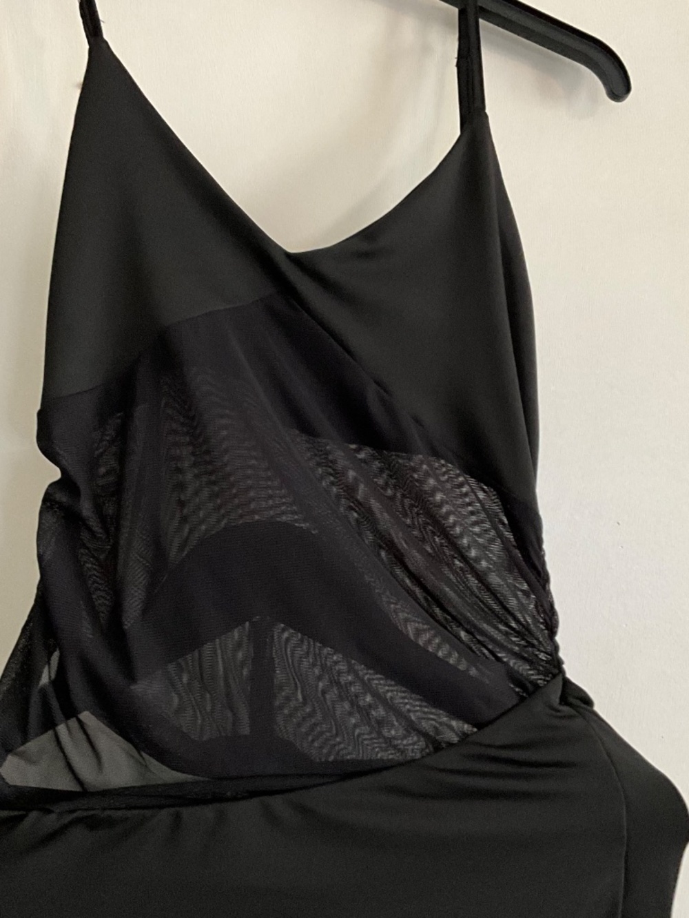 Asymmetrical Sheer Mesh Cutout Black Maxi Dress Small - Picture 4 of 6